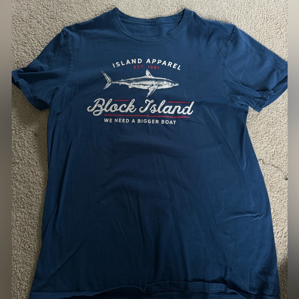 Block Island local tee blue. Size large!